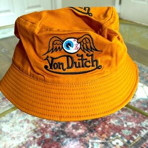 Brown Von Dutch bucket hat